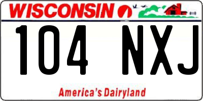 WI license plate 104NXJ