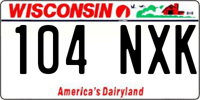 WI license plate 104NXK