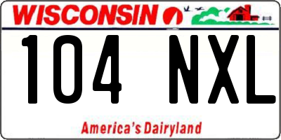 WI license plate 104NXL