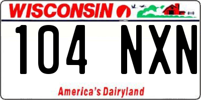 WI license plate 104NXN