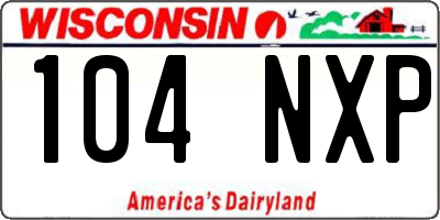 WI license plate 104NXP