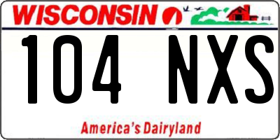 WI license plate 104NXS