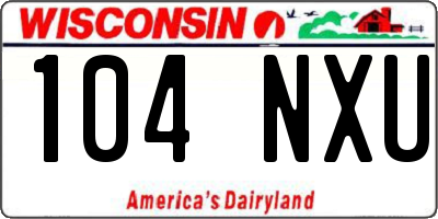 WI license plate 104NXU