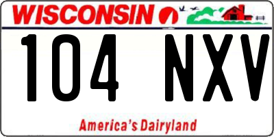 WI license plate 104NXV