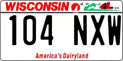 WI license plate 104NXW