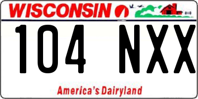 WI license plate 104NXX