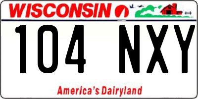 WI license plate 104NXY