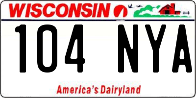 WI license plate 104NYA