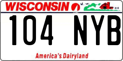 WI license plate 104NYB
