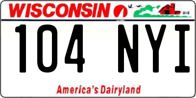 WI license plate 104NYI