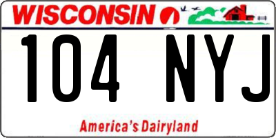 WI license plate 104NYJ