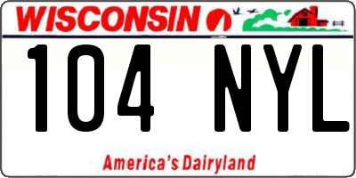 WI license plate 104NYL