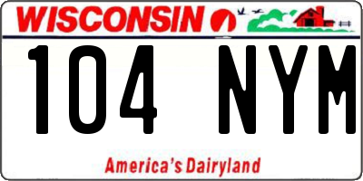 WI license plate 104NYM