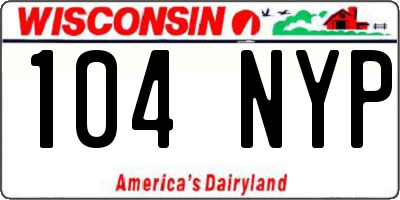 WI license plate 104NYP