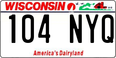 WI license plate 104NYQ