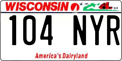 WI license plate 104NYR