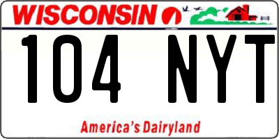 WI license plate 104NYT