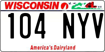 WI license plate 104NYV
