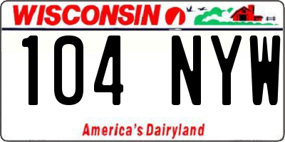 WI license plate 104NYW