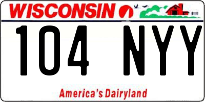 WI license plate 104NYY