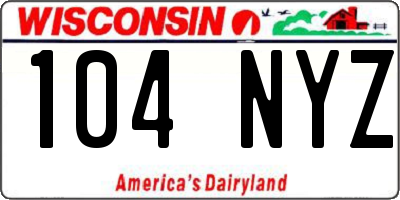 WI license plate 104NYZ