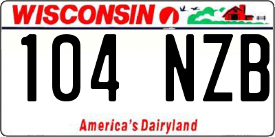 WI license plate 104NZB