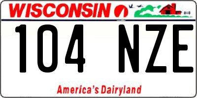 WI license plate 104NZE