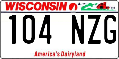 WI license plate 104NZG
