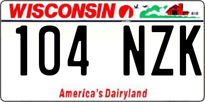 WI license plate 104NZK