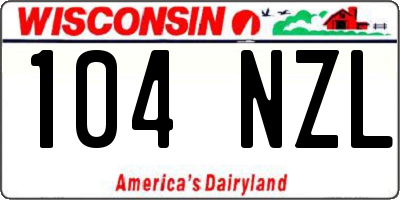 WI license plate 104NZL