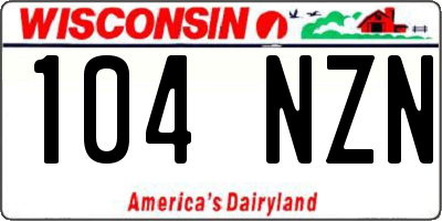 WI license plate 104NZN