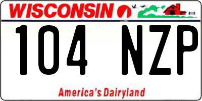 WI license plate 104NZP