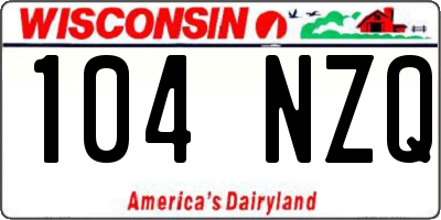 WI license plate 104NZQ