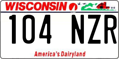 WI license plate 104NZR