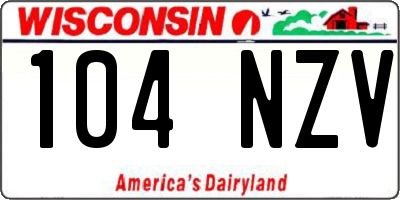 WI license plate 104NZV