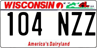 WI license plate 104NZZ