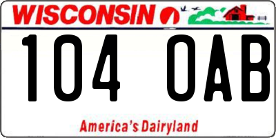 WI license plate 104OAB