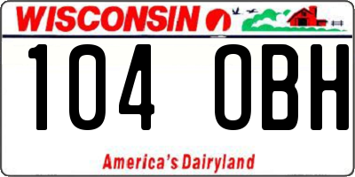 WI license plate 104OBH