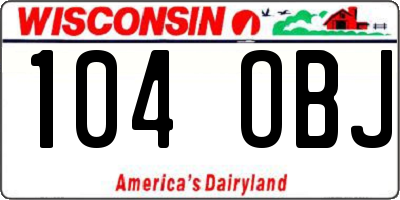 WI license plate 104OBJ