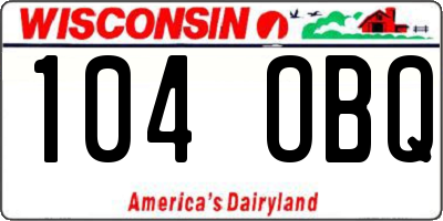 WI license plate 104OBQ