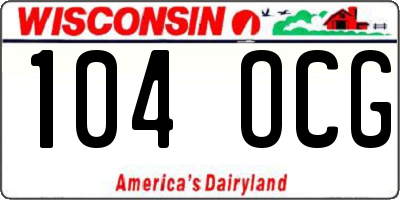 WI license plate 104OCG