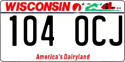 WI license plate 104OCJ