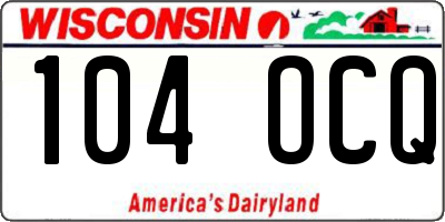 WI license plate 104OCQ