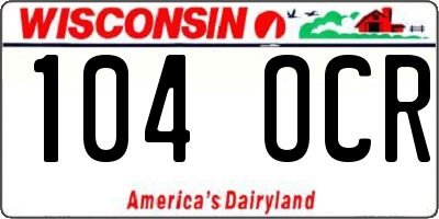 WI license plate 104OCR