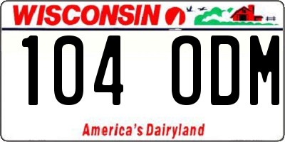WI license plate 104ODM