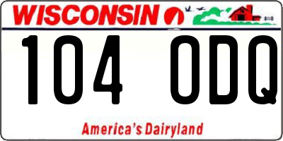 WI license plate 104ODQ