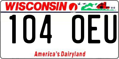 WI license plate 104OEU