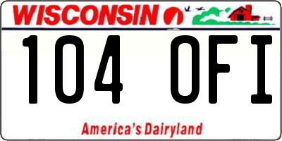 WI license plate 104OFI