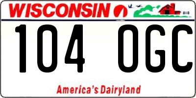 WI license plate 104OGC