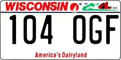 WI license plate 104OGF